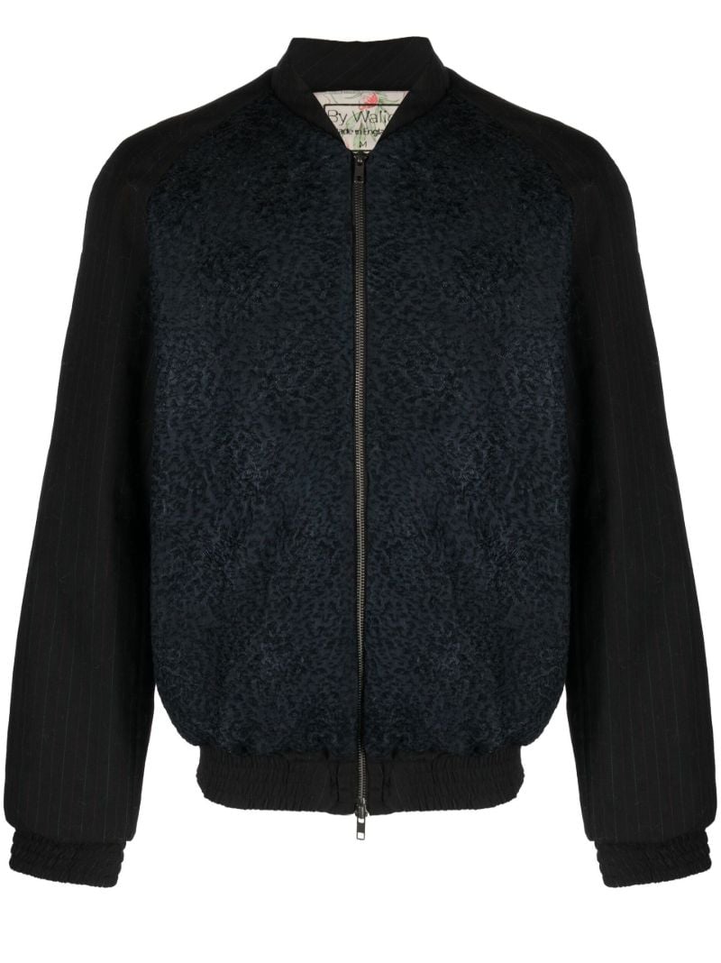 Black Otto Embroidered Bomber Jacket