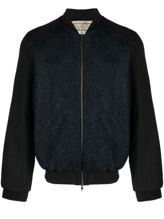 Black Otto Embroidered Bomber Jacket