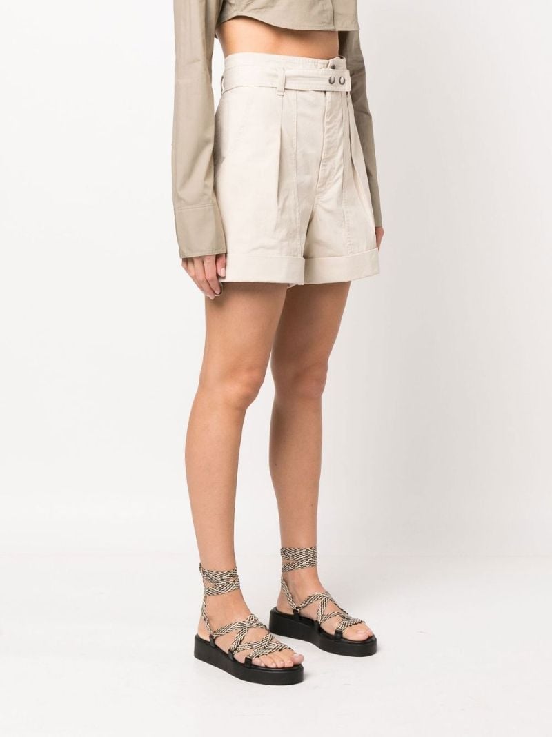 Neutral Kaloscoe High-waisted Cotton Shorts