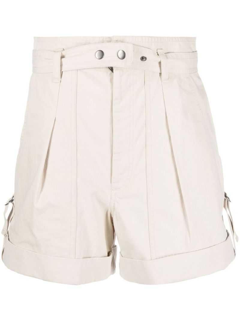 Neutral Kaloscoe High-waisted Cotton Shorts