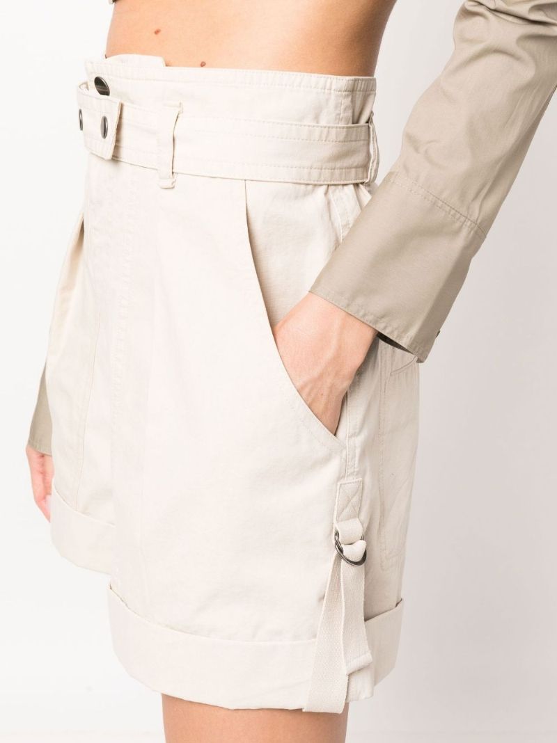 Neutral Kaloscoe High-waisted Cotton Shorts