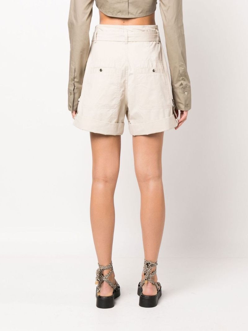 Neutral Kaloscoe High-waisted Cotton Shorts