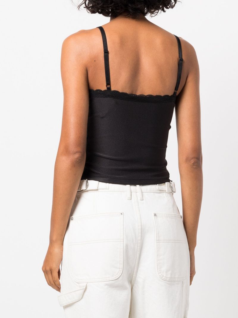 Black Lace Trim Camisole Top