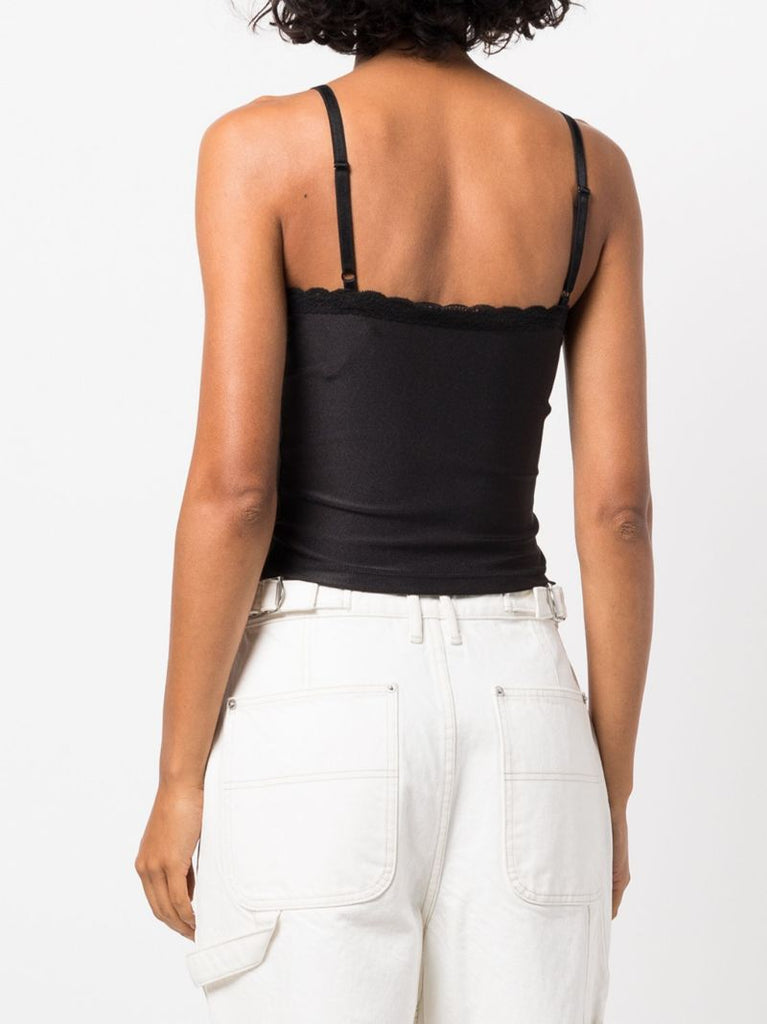 Black Lace Trim Camisole Top