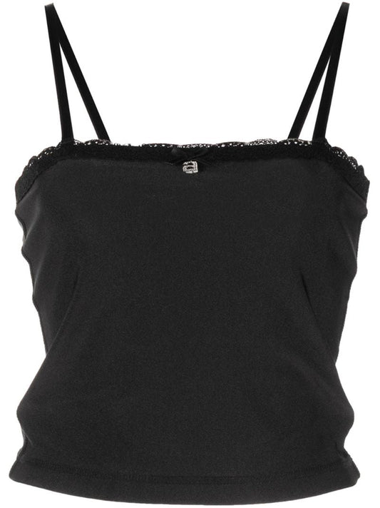 Black Lace Trim Camisole Top