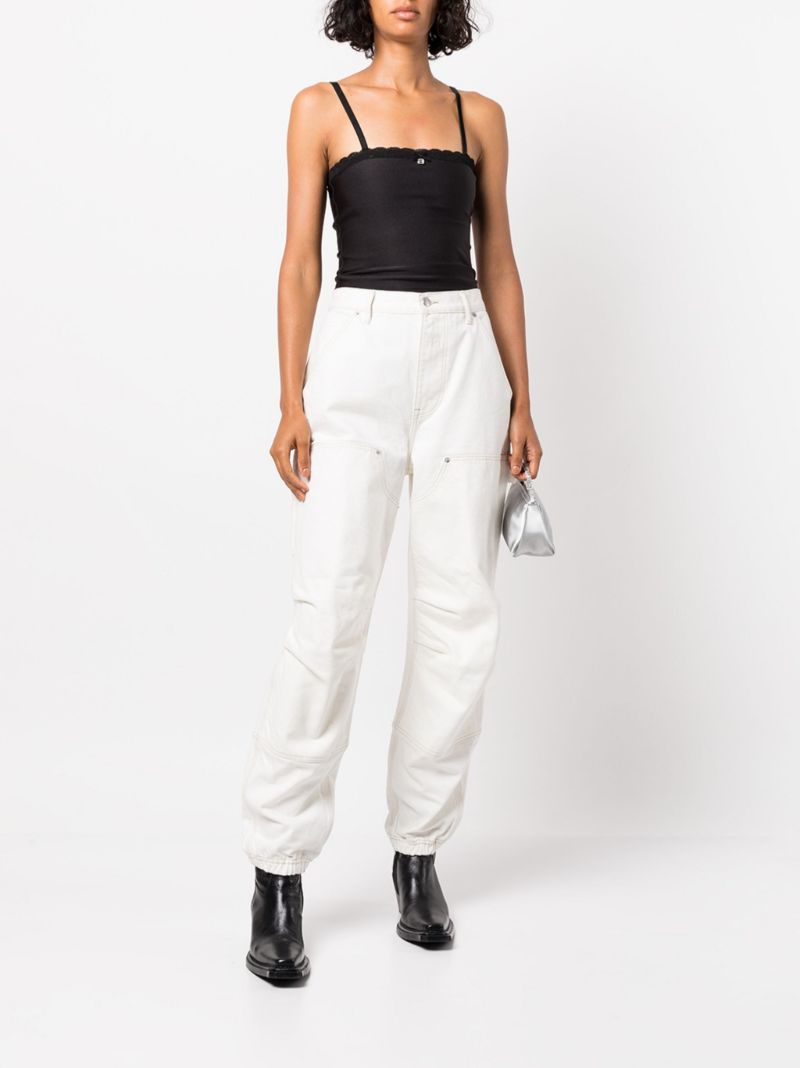 Black Lace Trim Camisole Top
