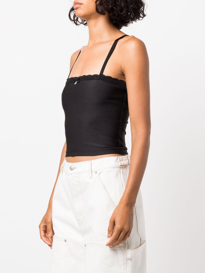 Black Lace Trim Camisole Top