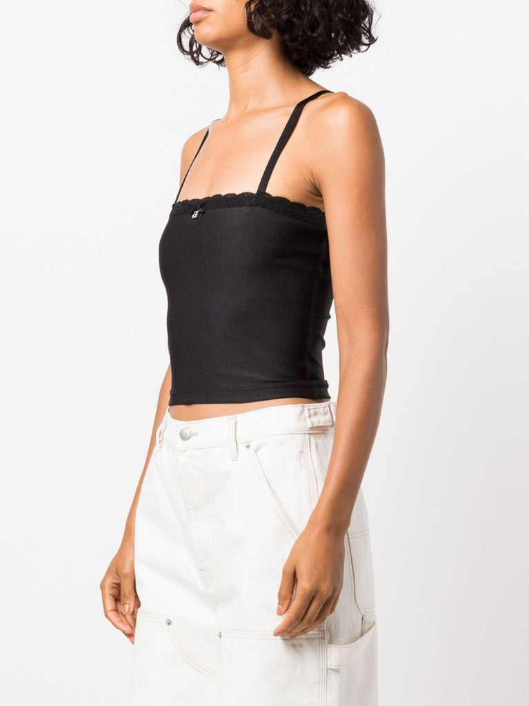 Black Lace Trim Camisole Top