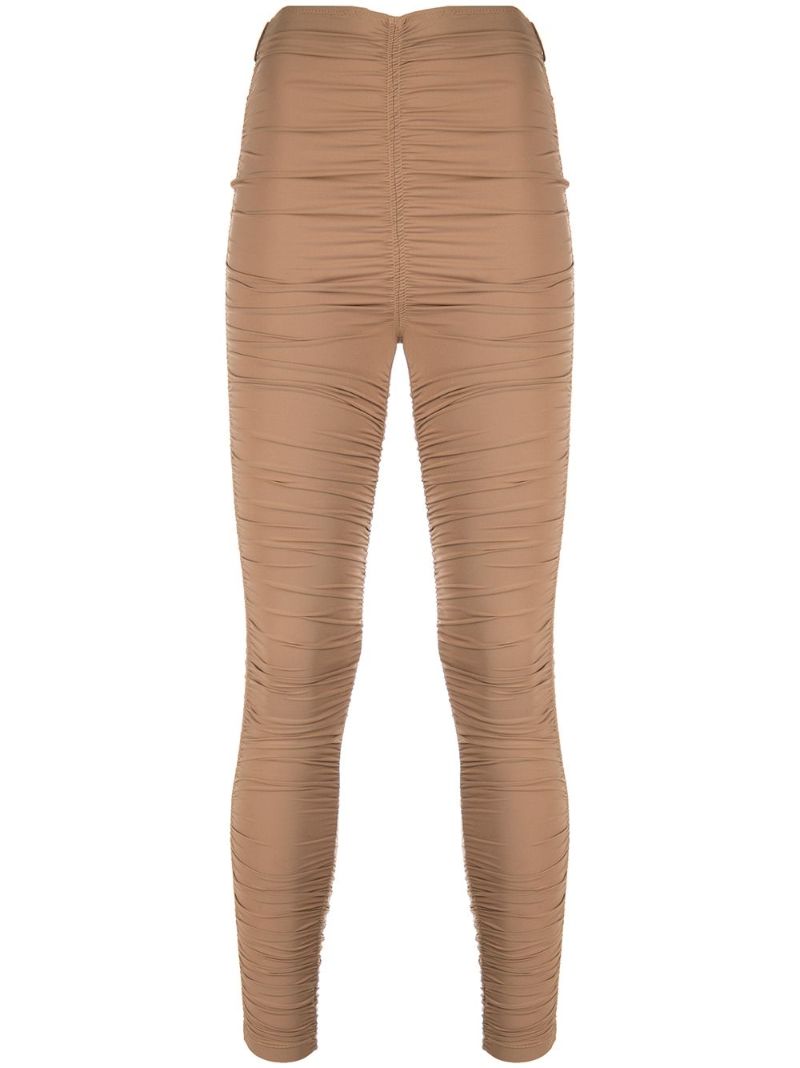 Neutral High Waisted Ruched Leggings