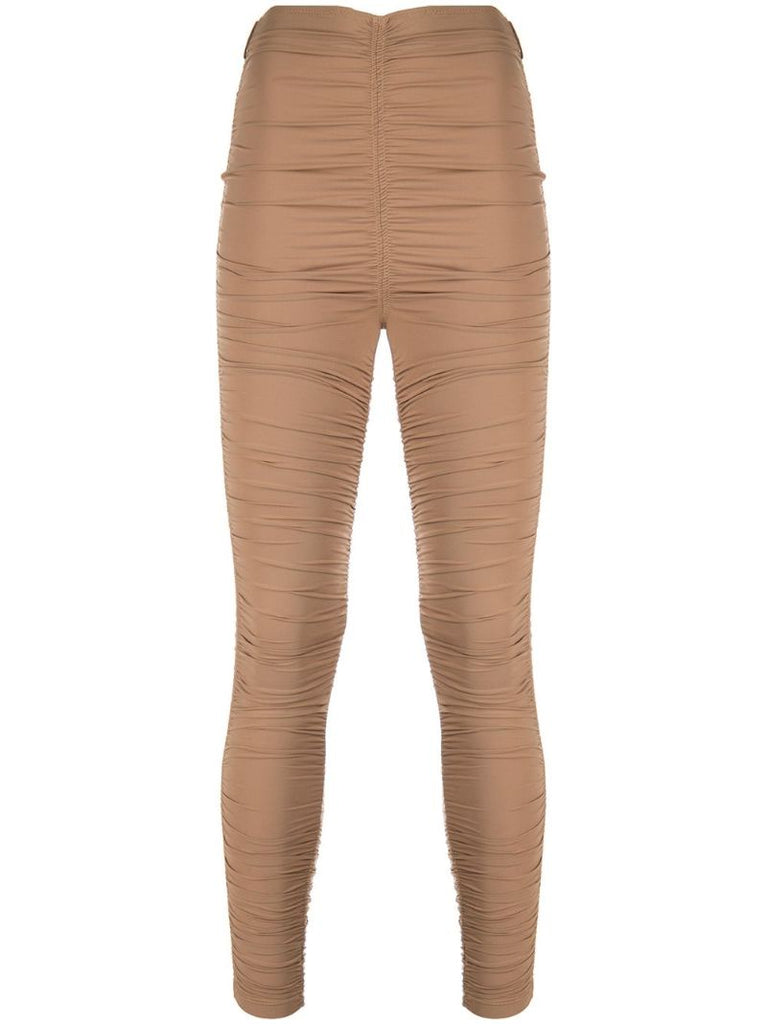 Neutral High Waisted Ruched Leggings