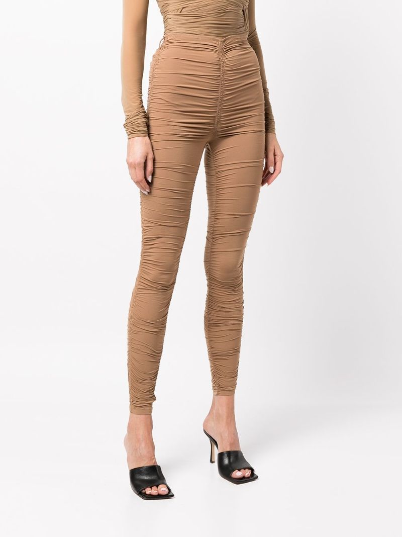 Neutral High Waisted Ruched Leggings