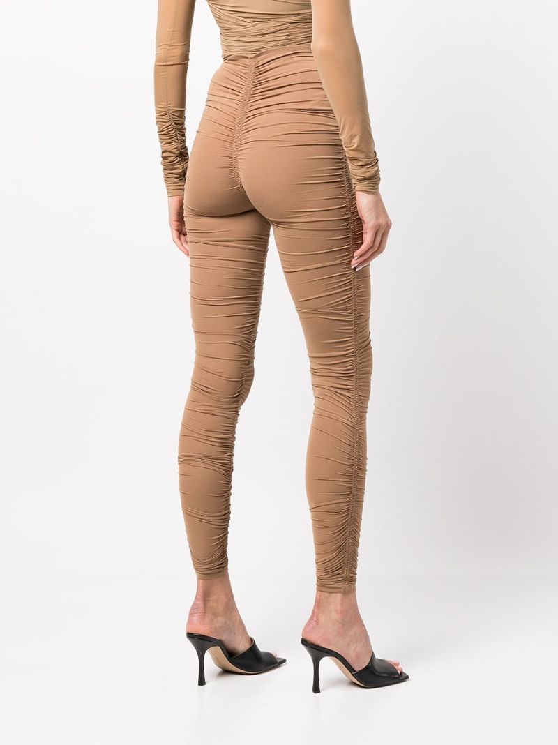 Neutral High Waisted Ruched Leggings