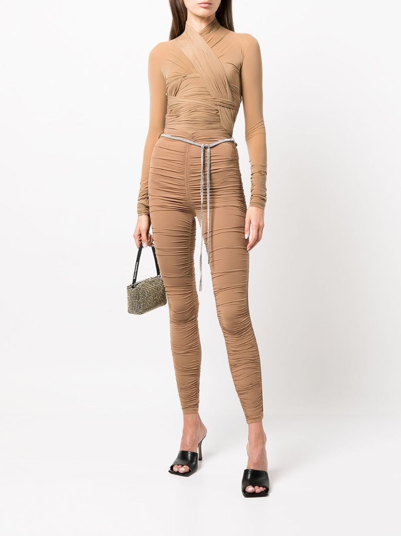 Neutral High Waisted Ruched Leggings