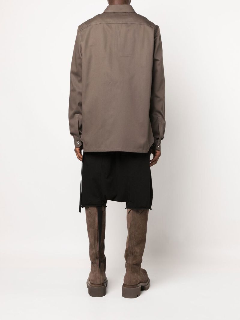 Brown Long Sleeve Cotton Shirt