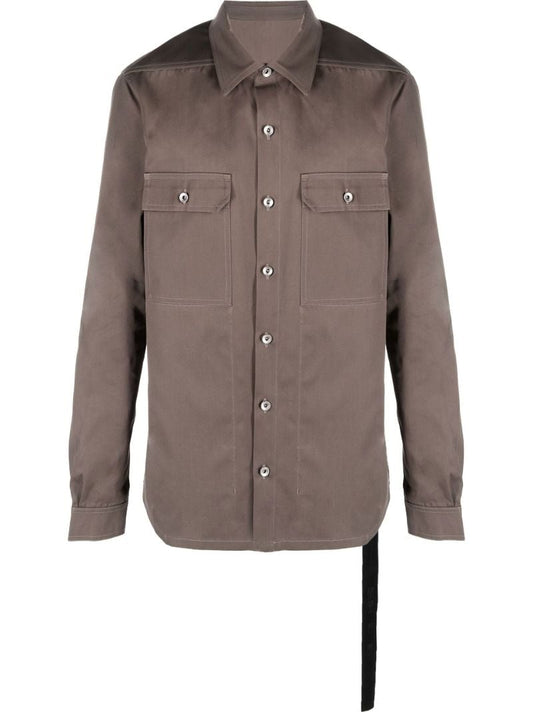 Brown Long Sleeve Cotton Shirt