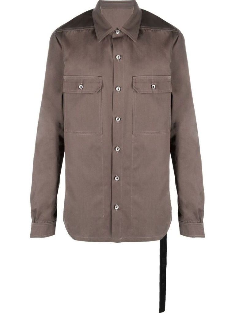 Brown Long Sleeve Cotton Shirt