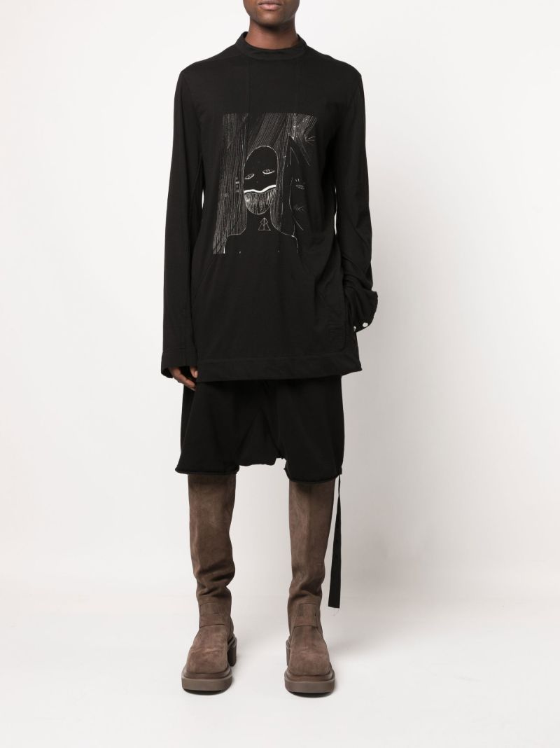 Black Graphic Print Long Sleeve T-shirt