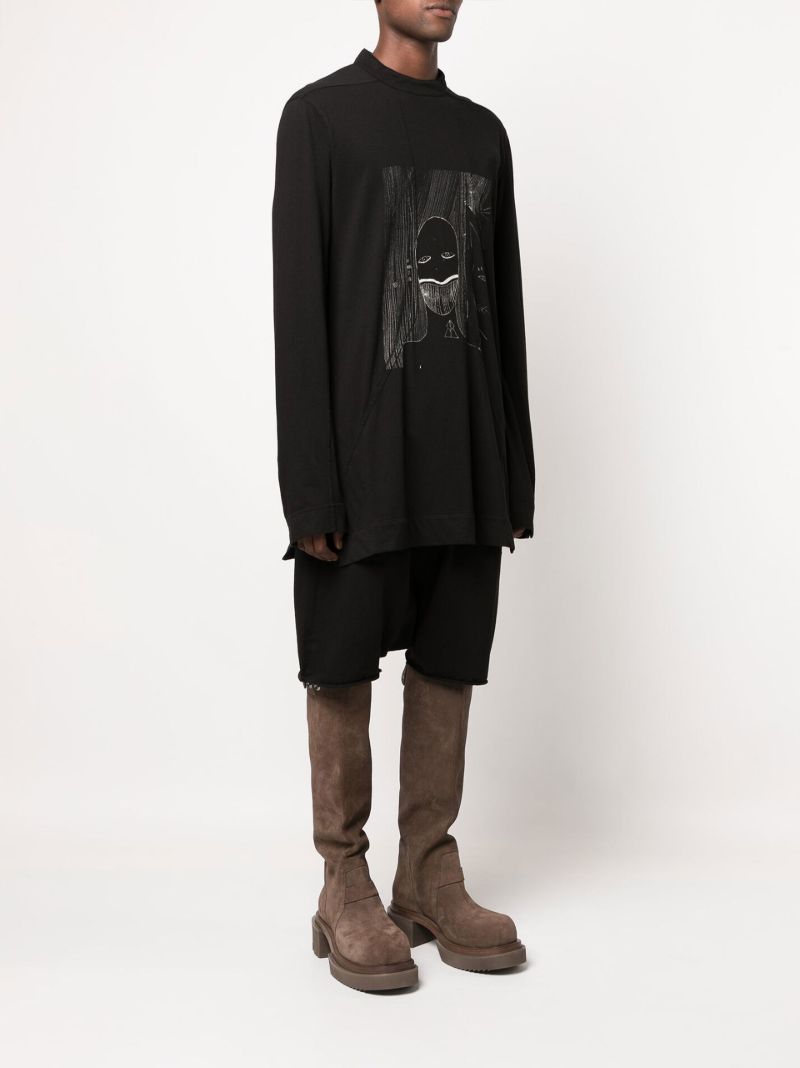 Black Graphic Print Long Sleeve T-shirt