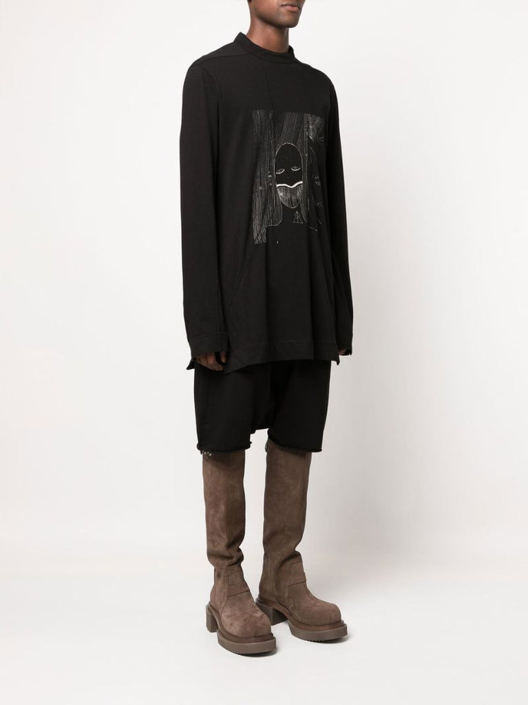 Black Graphic Print Long Sleeve T-shirt