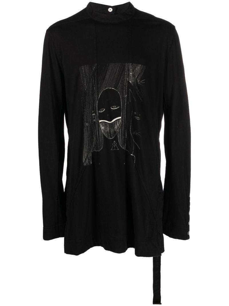 Black Graphic Print Long Sleeve T-shirt