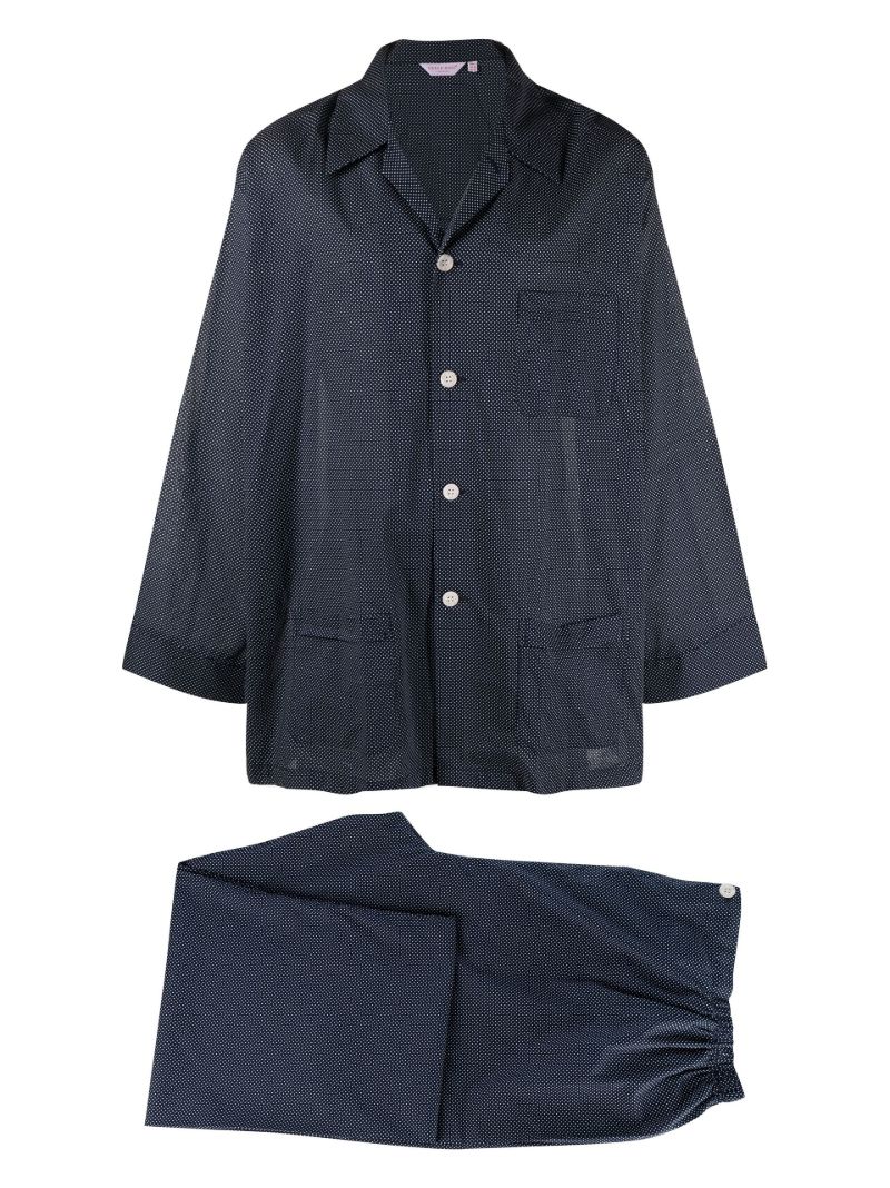 Navy Plaza 21 Polka Dot Cotton Pyjamas