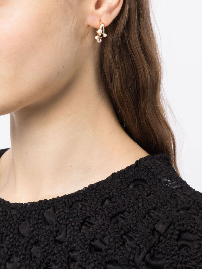Gold-plated No. 12029 Pearl Hoop Earrings