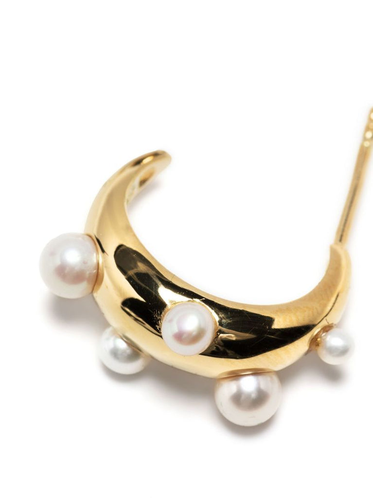 Gold-plated No. 12029 Pearl Hoop Earrings