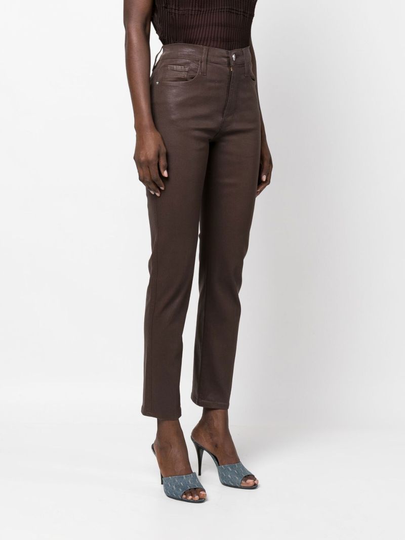 Brown Le Sylvie Coated High-waisted Skinny Jeans