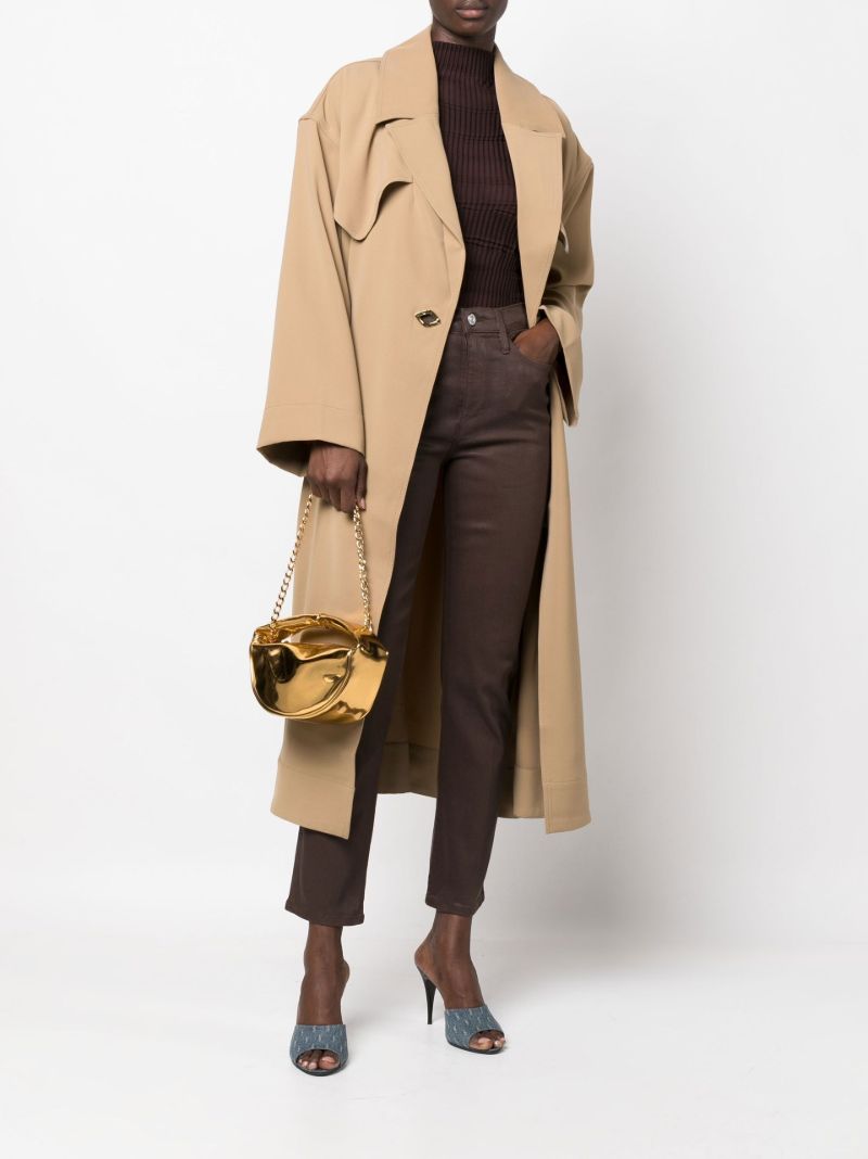 Brown Le Sylvie Coated High-waisted Skinny Jeans