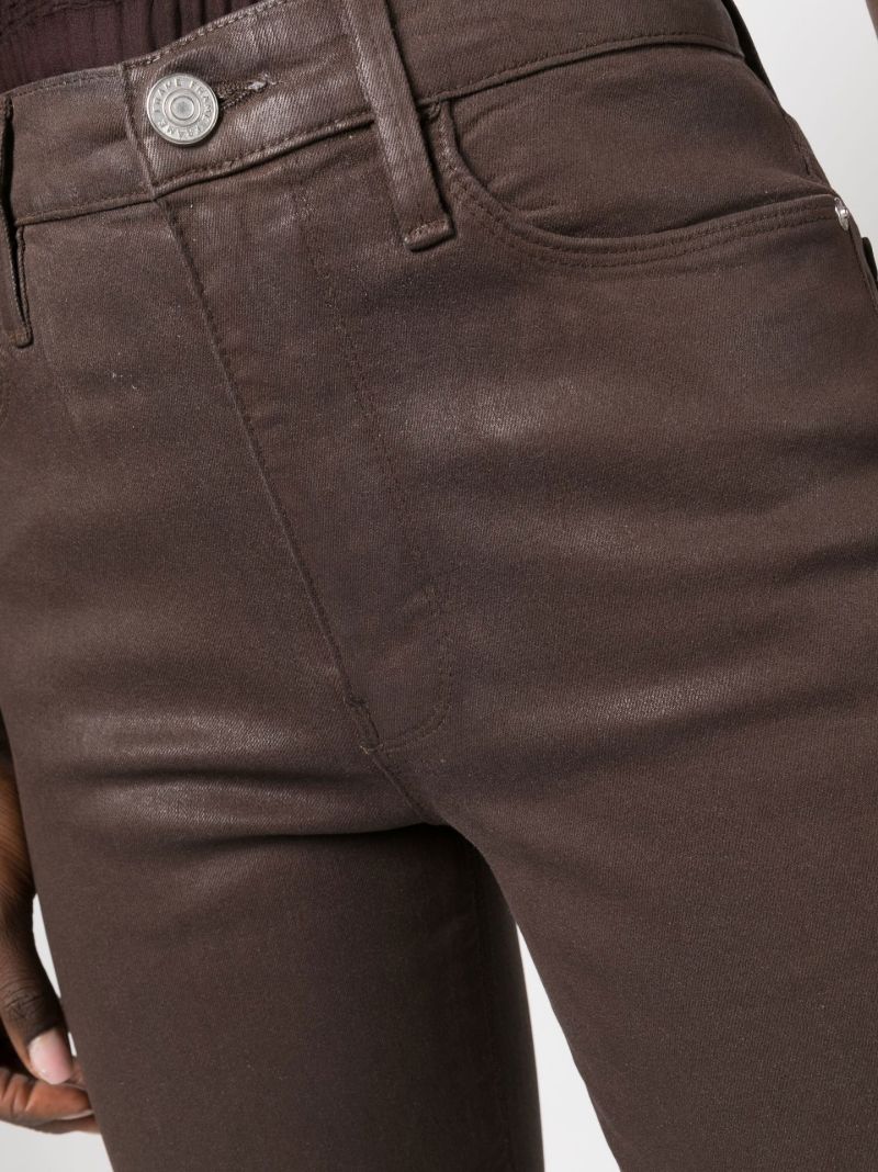 Brown Le Sylvie Coated High-waisted Skinny Jeans