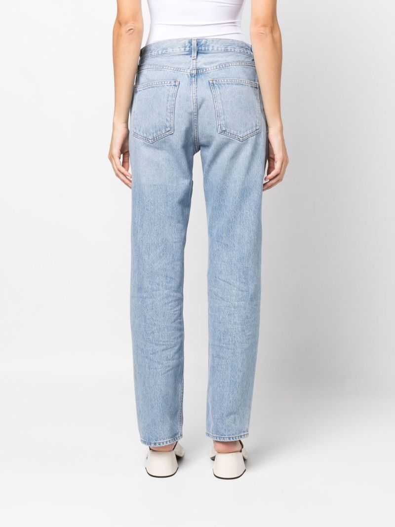 Blue Lana Ripped Straight-leg Jeans
