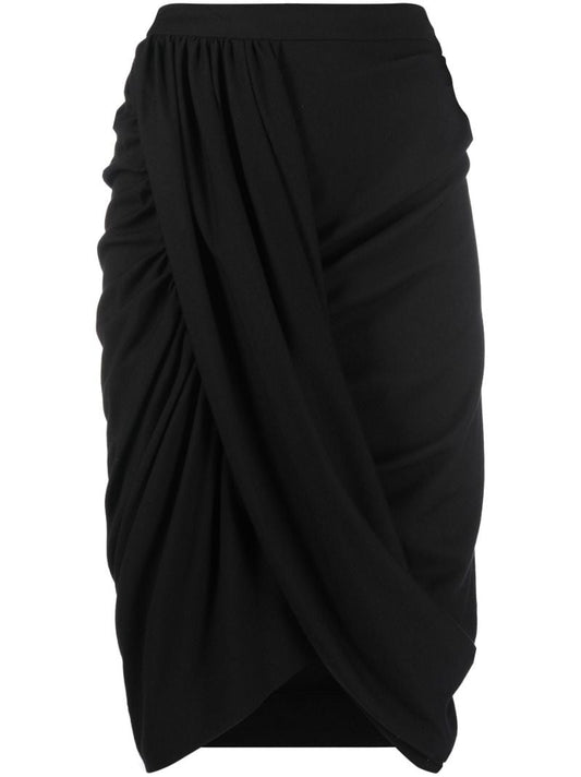 Black Sabrina Draped Skirt