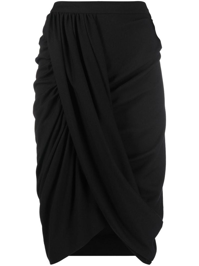 Black Sabrina Draped Skirt