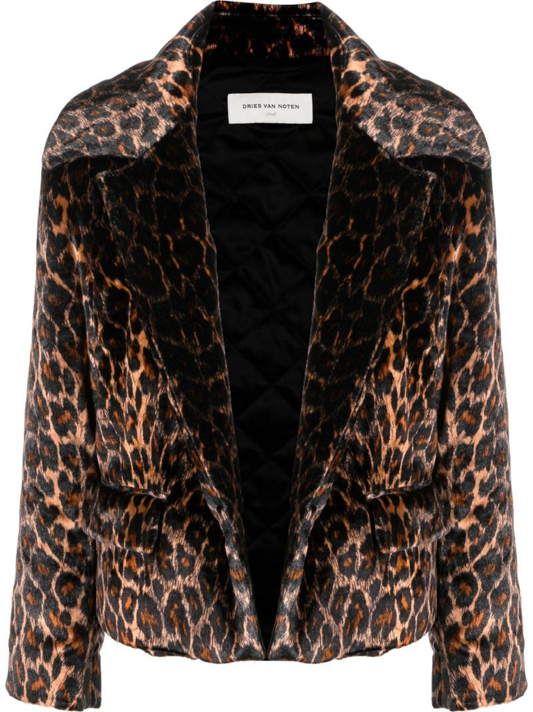 Brown Vondi Leopard Print Jacket