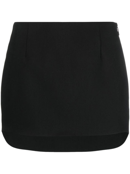 Black Asymmetric Mini Skirt