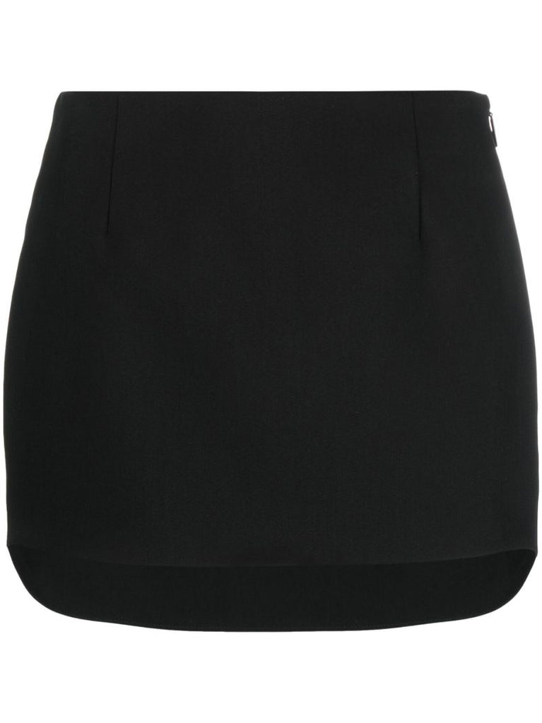 Black Asymmetric Mini Skirt