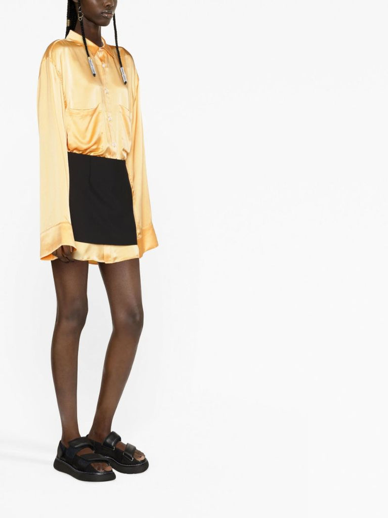 Black Asymmetric Mini Skirt
