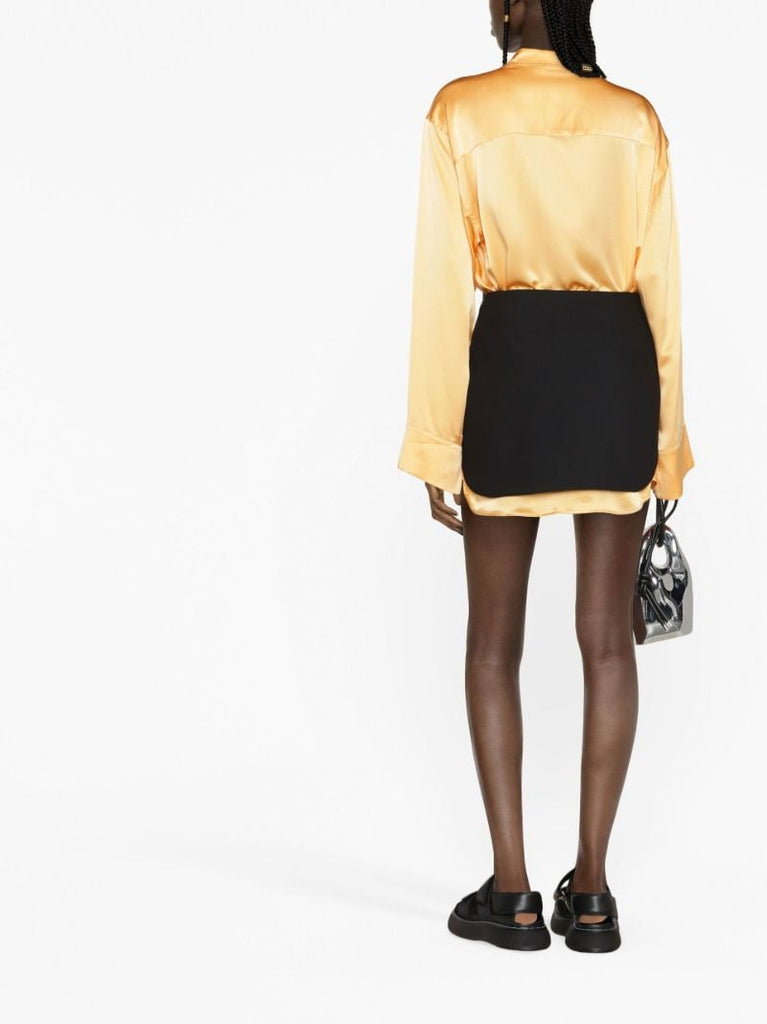 Black Asymmetric Mini Skirt
