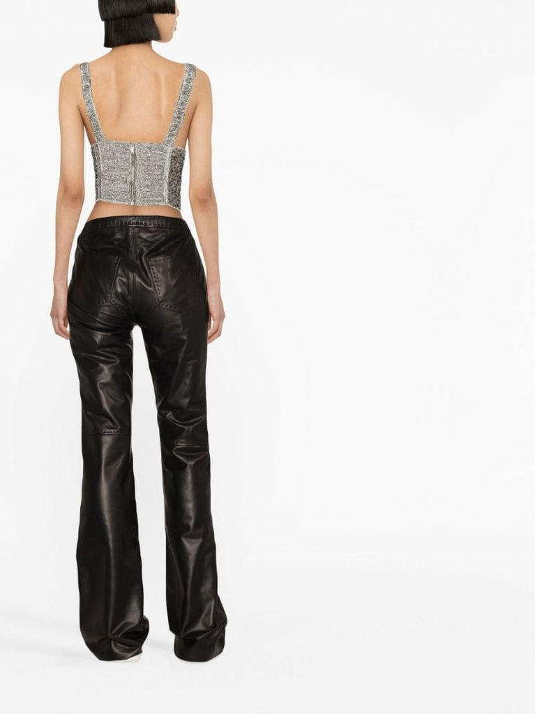 Black Leather Biker Trousers