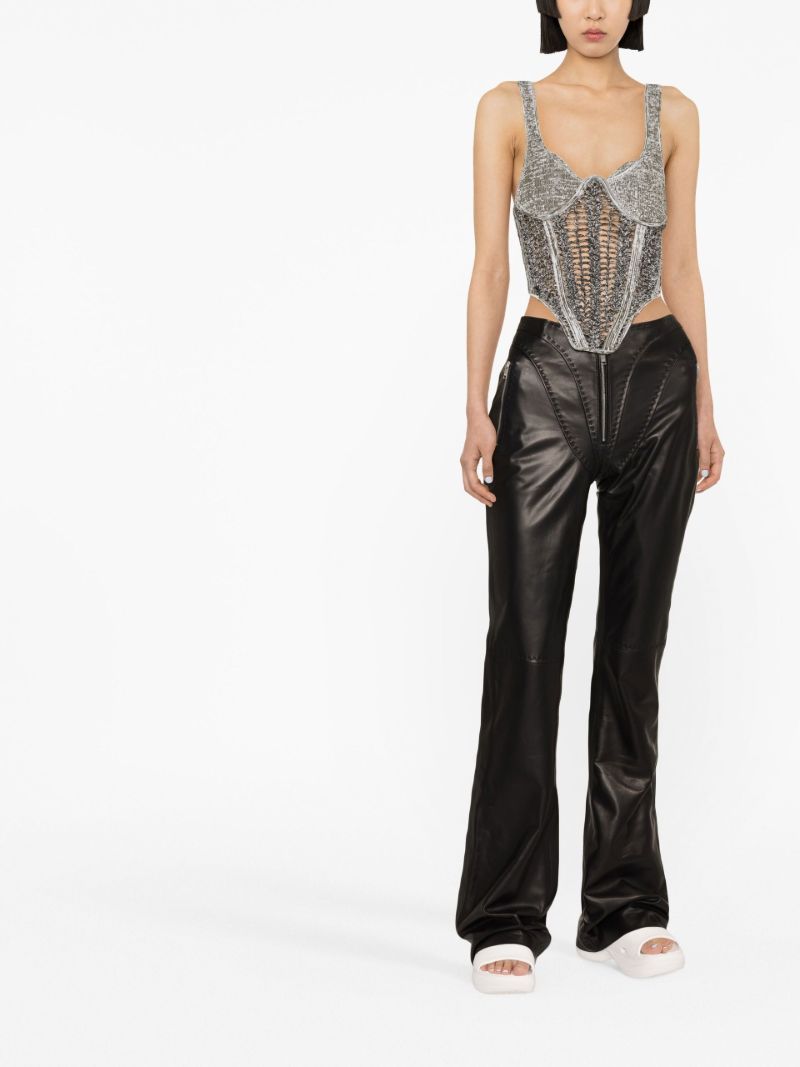 Black Leather Biker Trousers