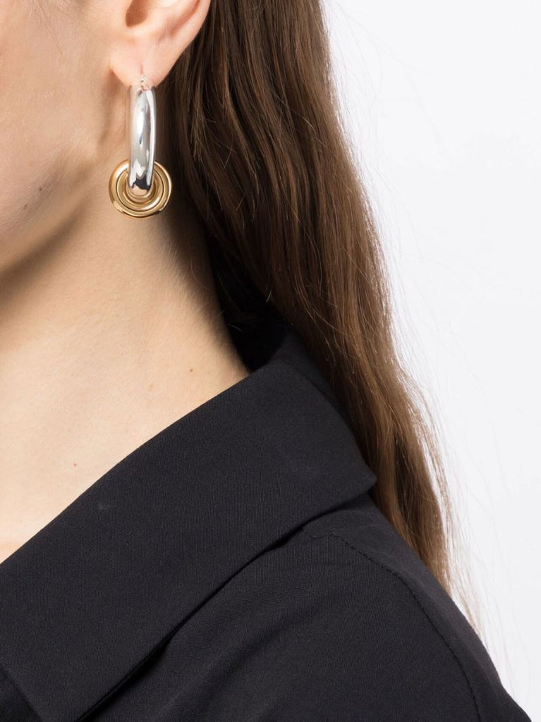 Silver-tone Embrace Hoop Earrings