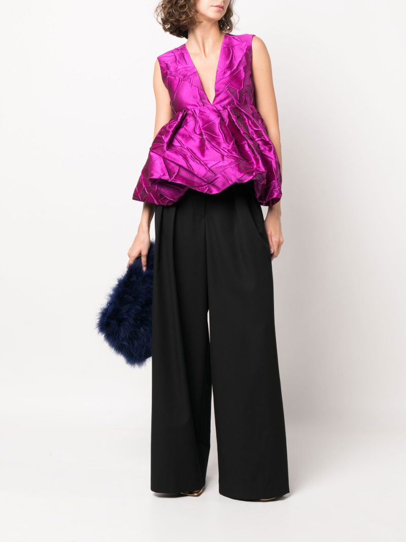Black Pamplona Wide Leg Trousers