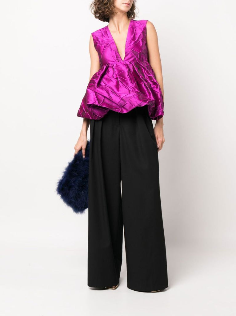 Black Pamplona Wide Leg Trousers
