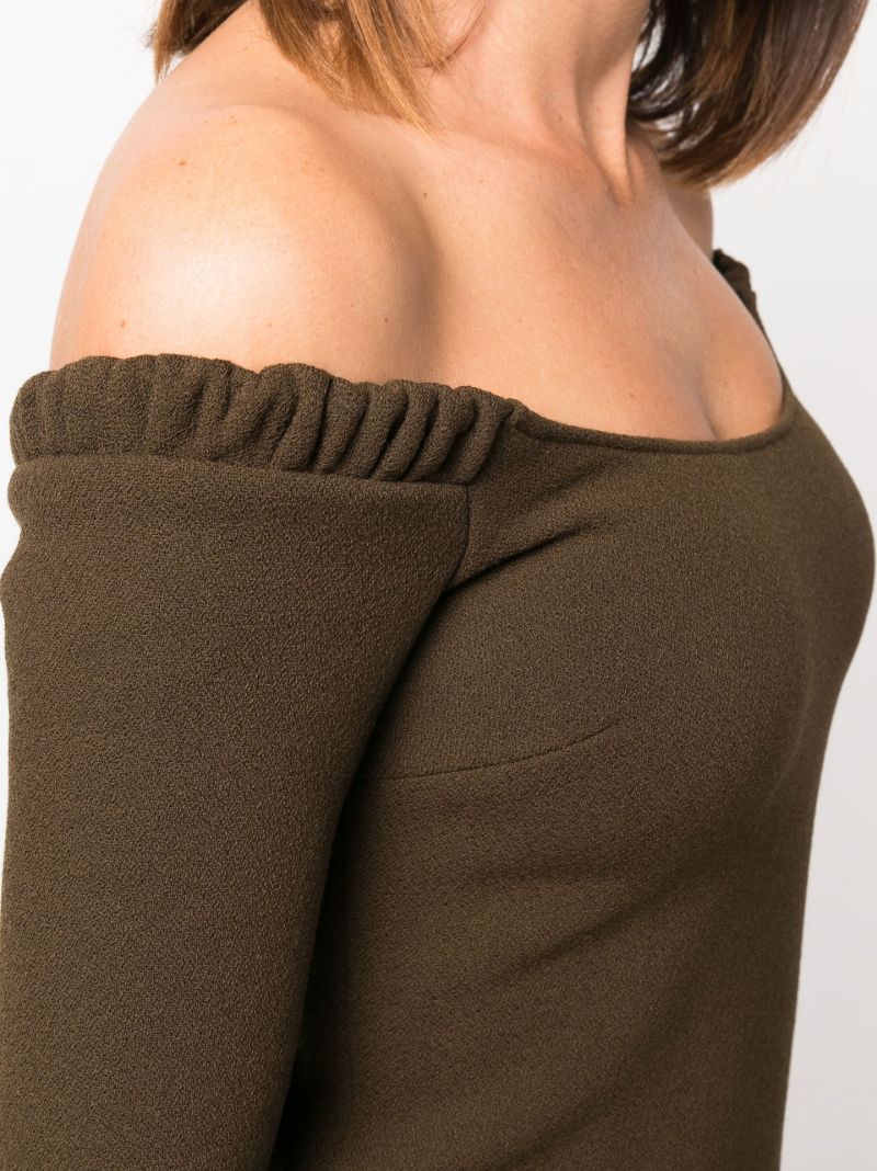 Brown Octavia Off-the-shoulder Mini Dress
