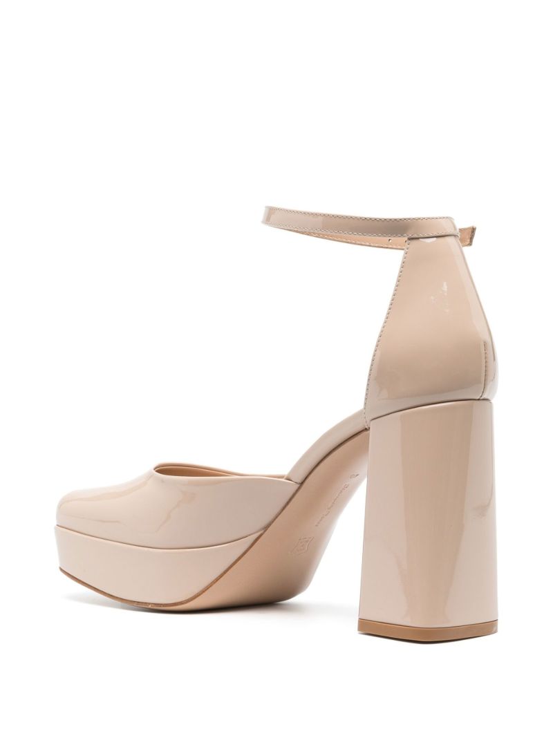 Neutral Patent Leather 70 Platform Pumps