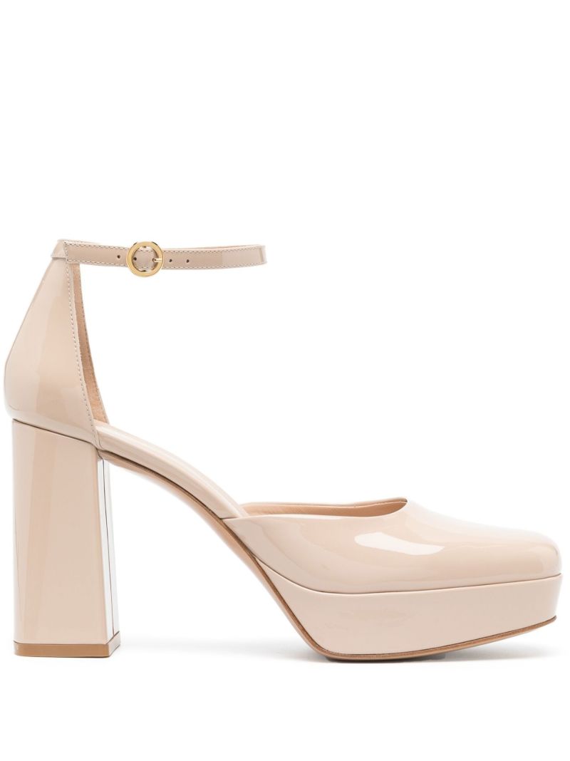 Neutral Patent Leather 70 Platform Pumps