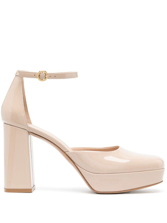 Neutral Patent Leather 70 Platform Pumps
