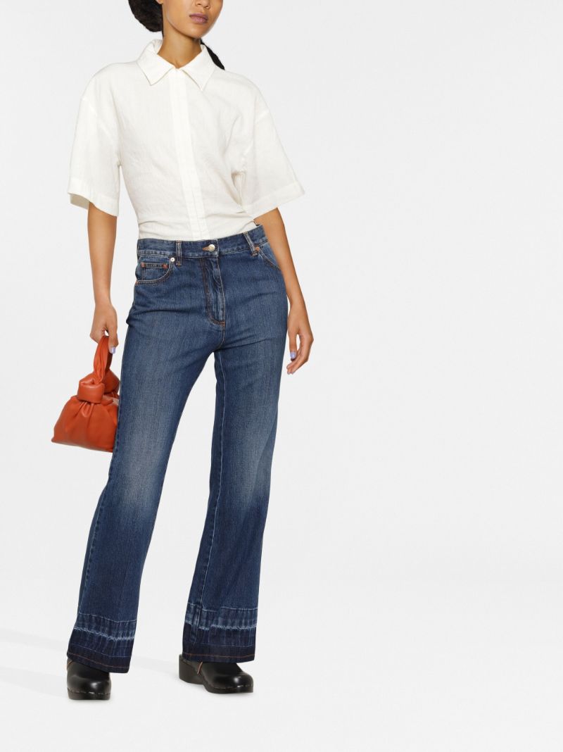 Blue High Waist Wide Leg Jeans