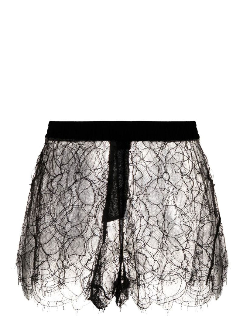 Black Floral Lace Shorts