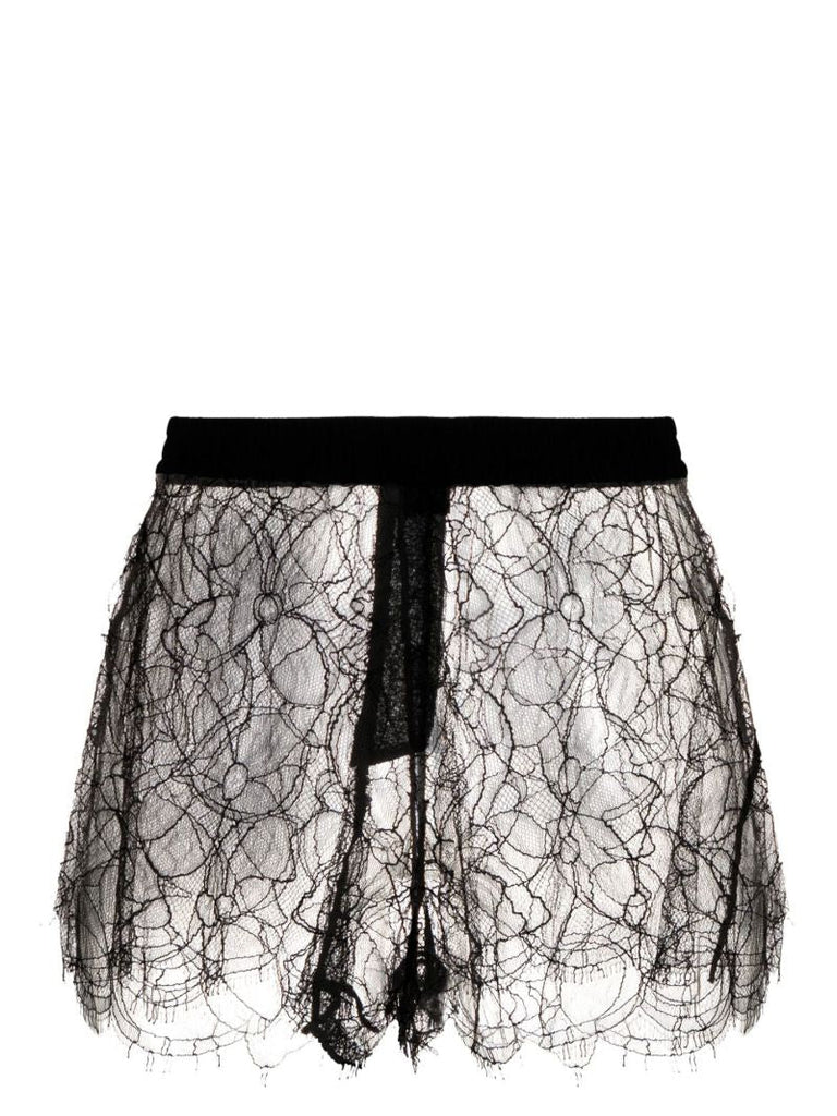 Black Floral Lace Shorts